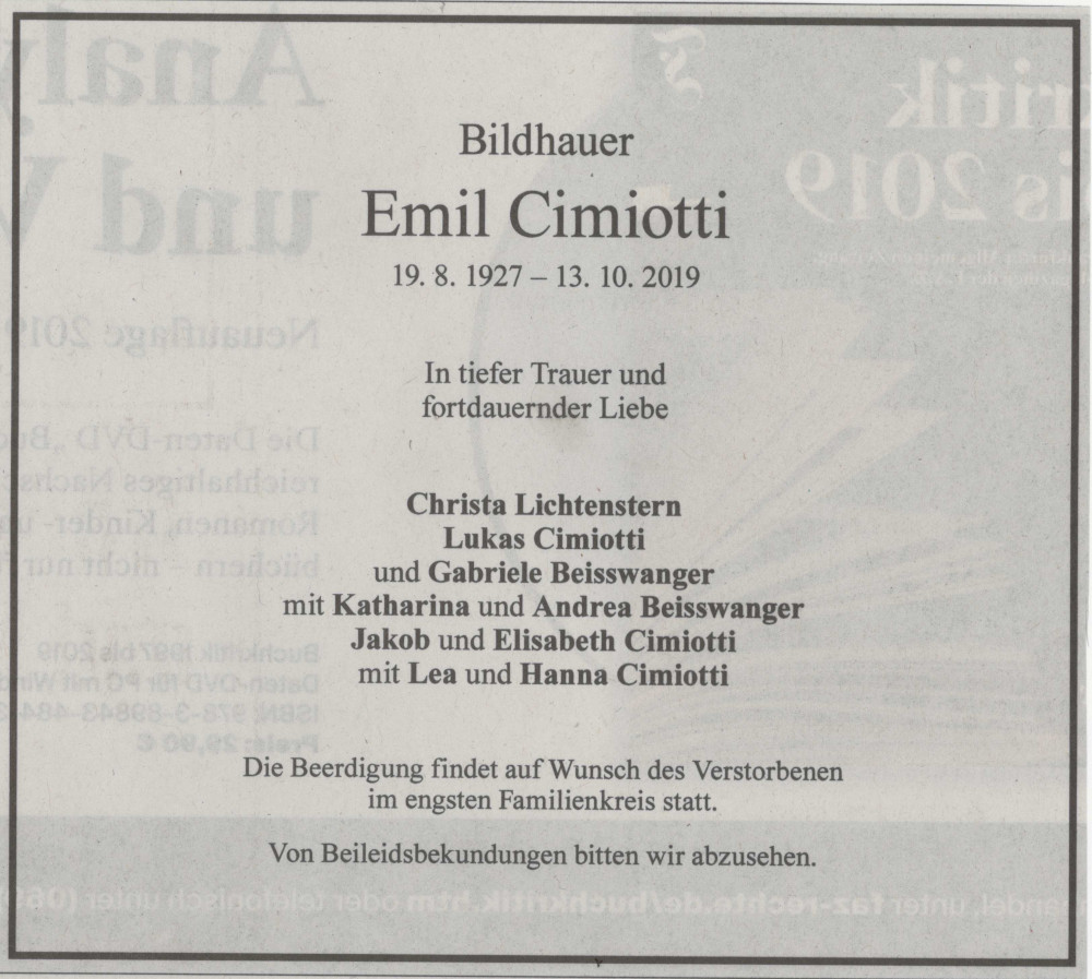 Tod EC Anzeige Fam HP x